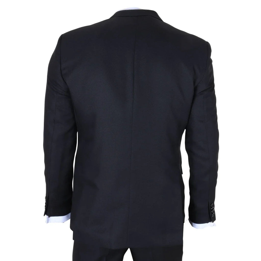 IM48 - Men's 3 Piece Black Tailored Fit Suit
