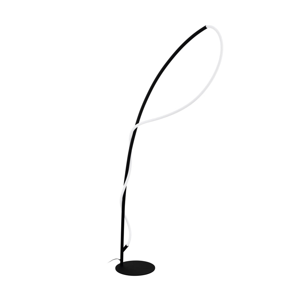 LED Arc Floor Lamp Warm White Black Modern Standing Light 160H cm Egidonella