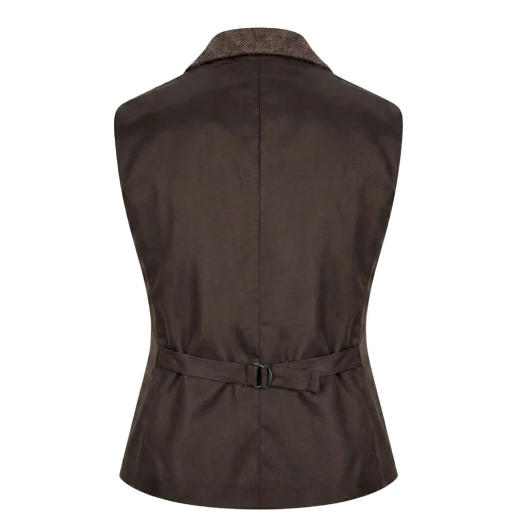 IMW-02 - Women's Oak Tweed Herringbone Blazer Waistcoat