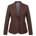IMW-04 - Women's Brown Tweed Herringbone Blazer Waistcoat