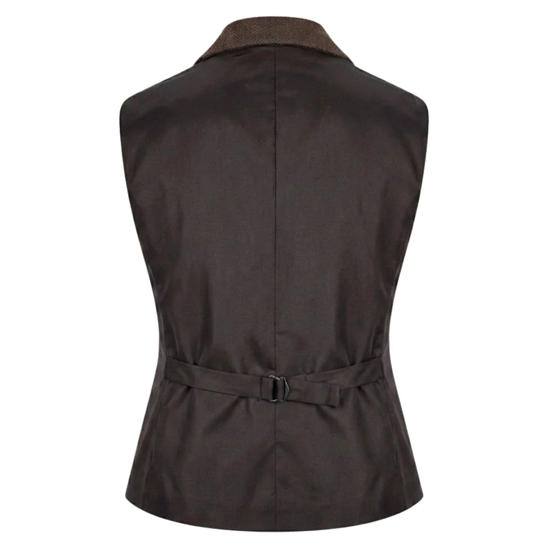 IMW-04 - Women's Brown Tweed Herringbone Blazer Waistcoat