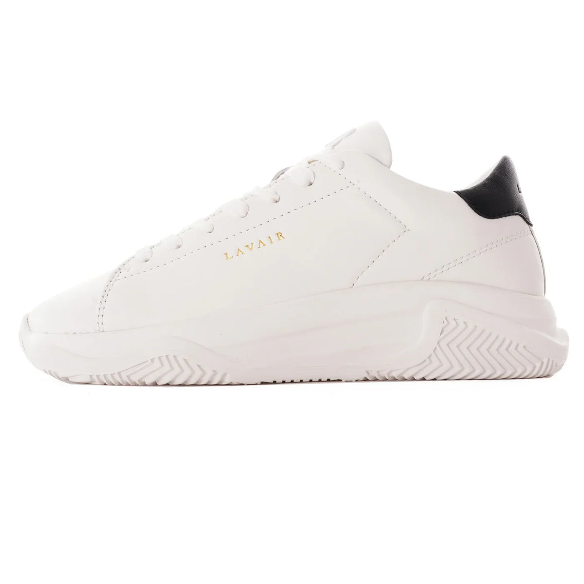 Lavair Linear 2.0 Womens Chunky Trainers Leather White Black Sneakers UK 5 EU 38