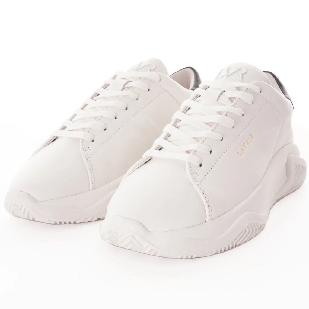 Lavair Linear 2.0 Womens Chunky Trainers Leather White Black Sneakers UK 5 EU 38