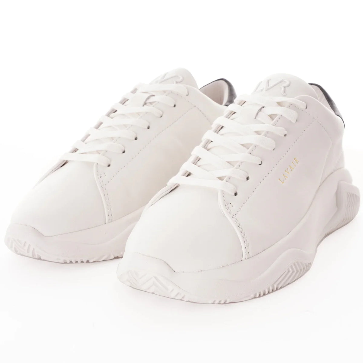 Lavair Linear 2.0 Womens Chunky Trainers Leather White Black Sneakers UK 5 EU 38