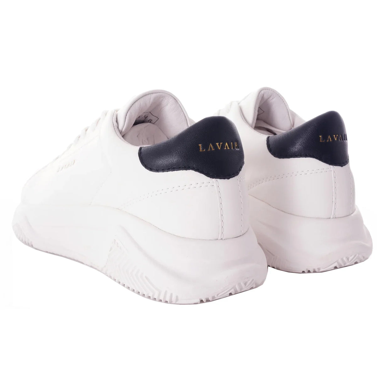 Lavair Linear 2.0 Womens Chunky Trainers Leather White Black Sneakers UK 5 EU 38