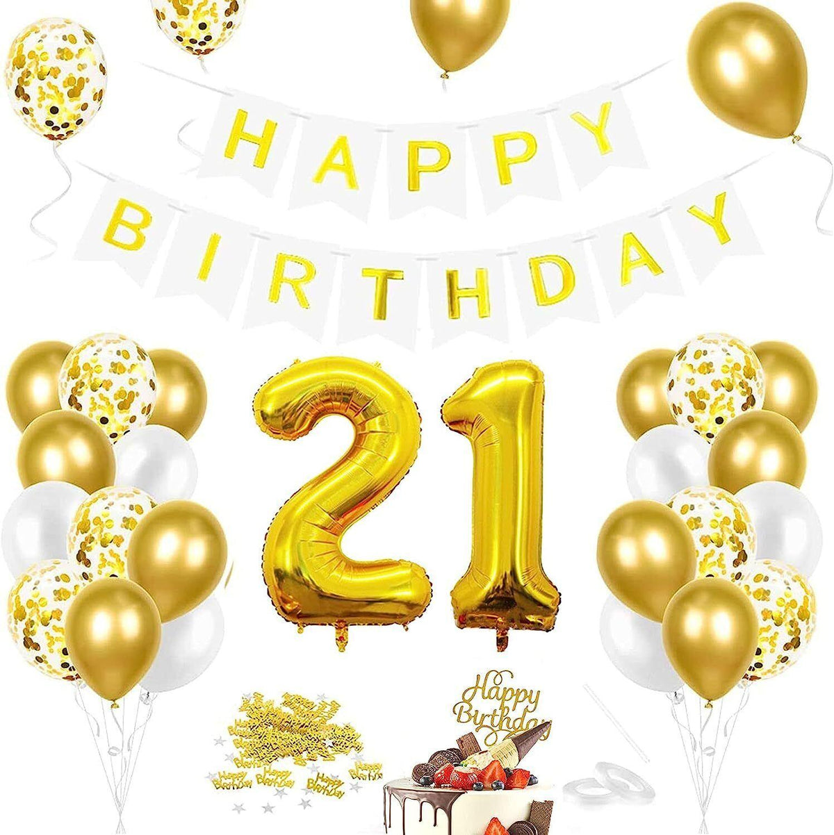 Birthday Balloons Set Number 18 21 30 40 50 Party Decorations Banner Kit