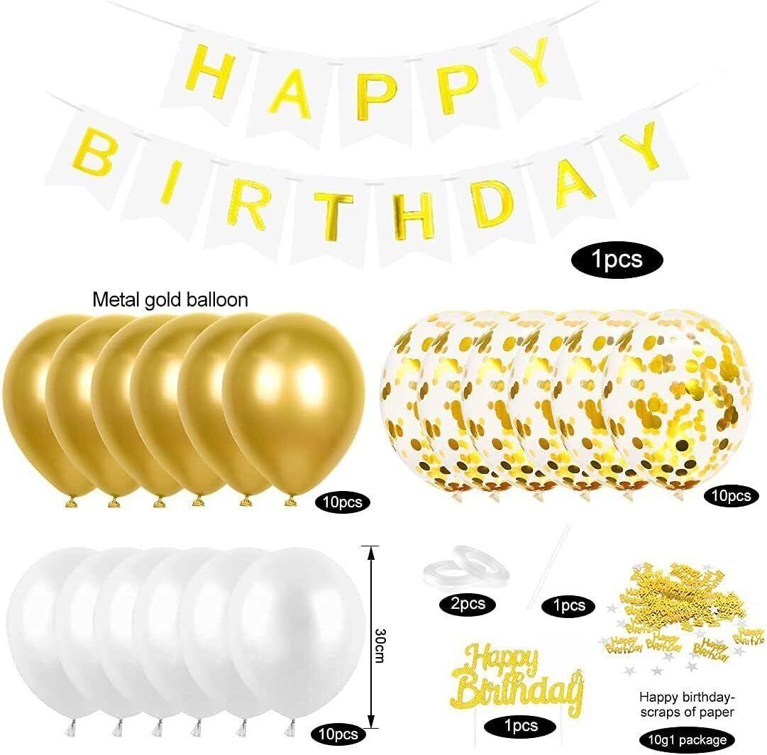 Birthday Balloons Set Number 18 21 30 40 50 Party Decorations Banner Kit