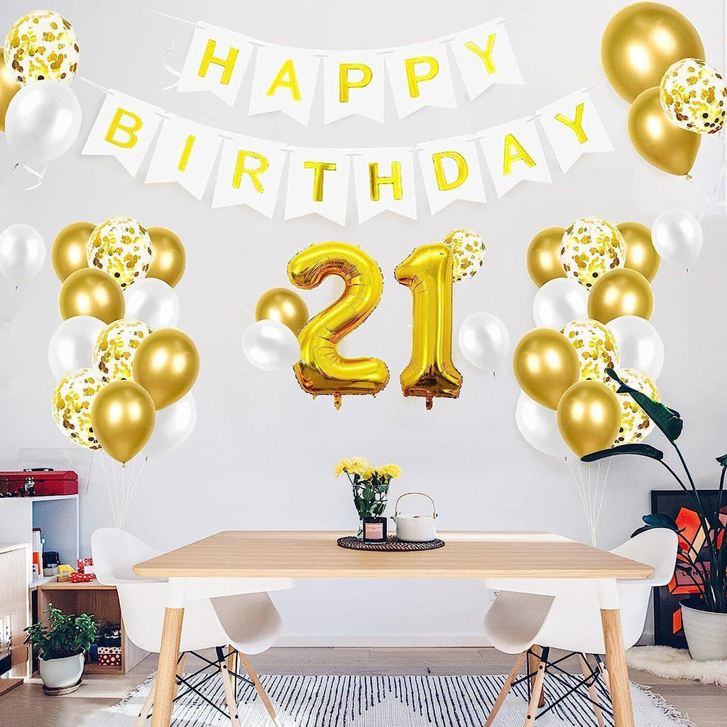 Birthday Balloons Set Number 18 21 30 40 50 Party Decorations Banner Kit