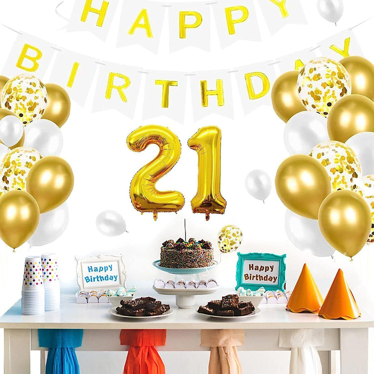 Birthday Balloons Set Number 18 21 30 40 50 Party Decorations Banner Kit