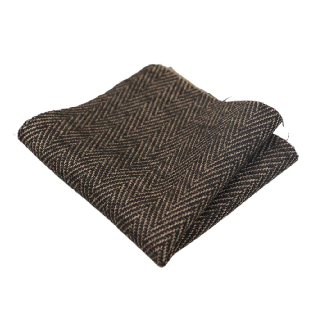 Men's Tweed Herringbone Tie & Pocket Square Set