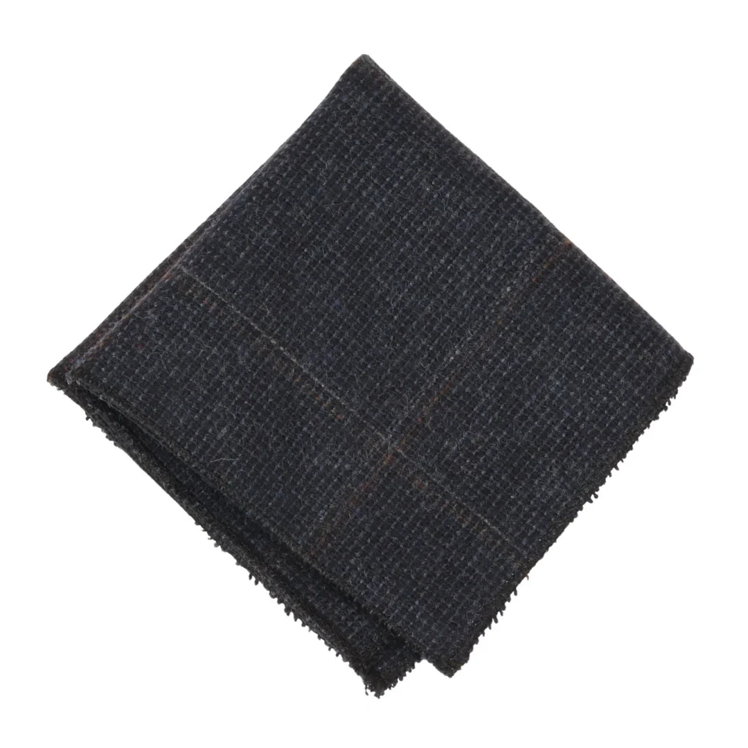 Men's Wool Blend Herringbone Plaid Tweed Tie