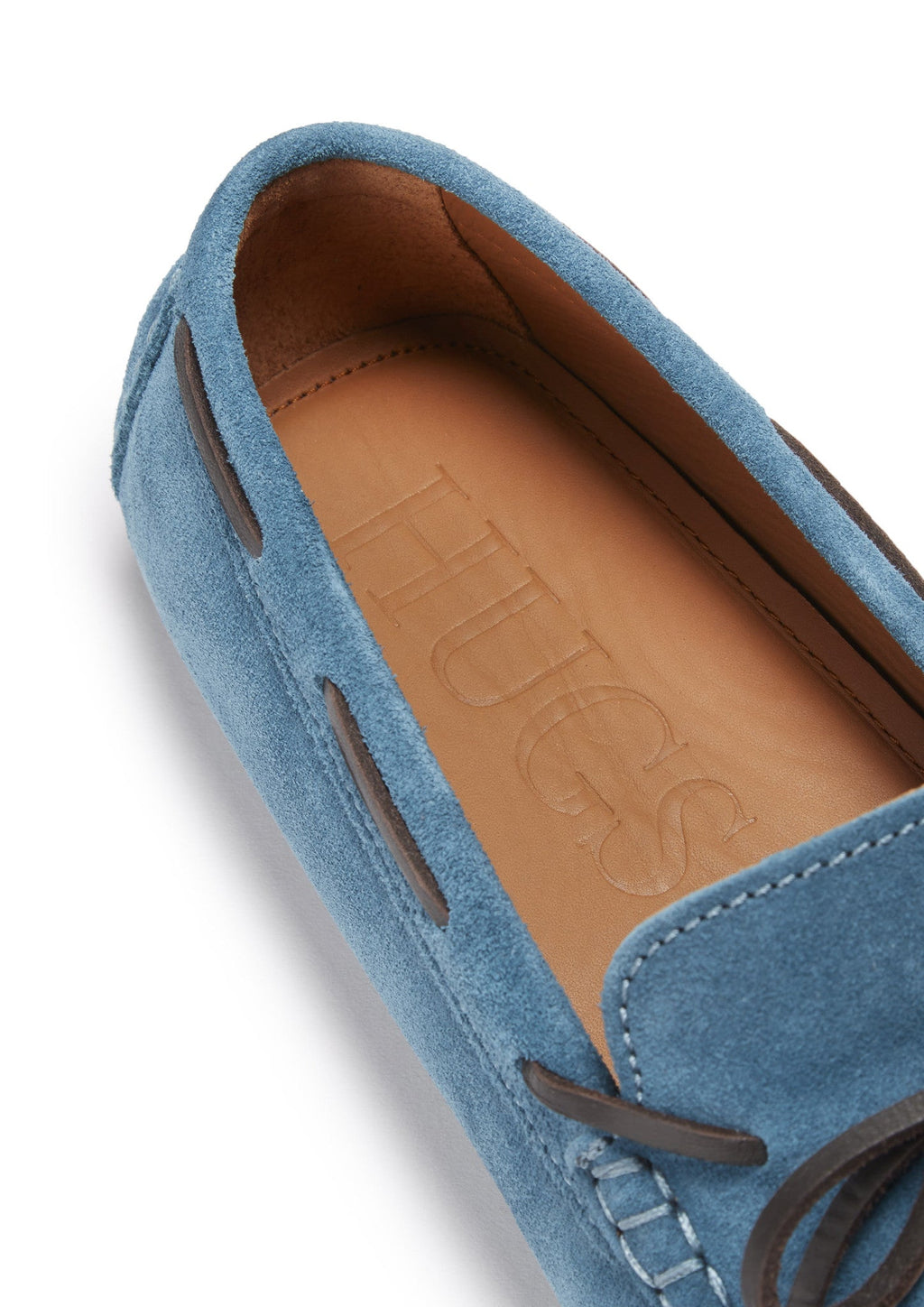 Laced Driving Loafers, petrol blue suede