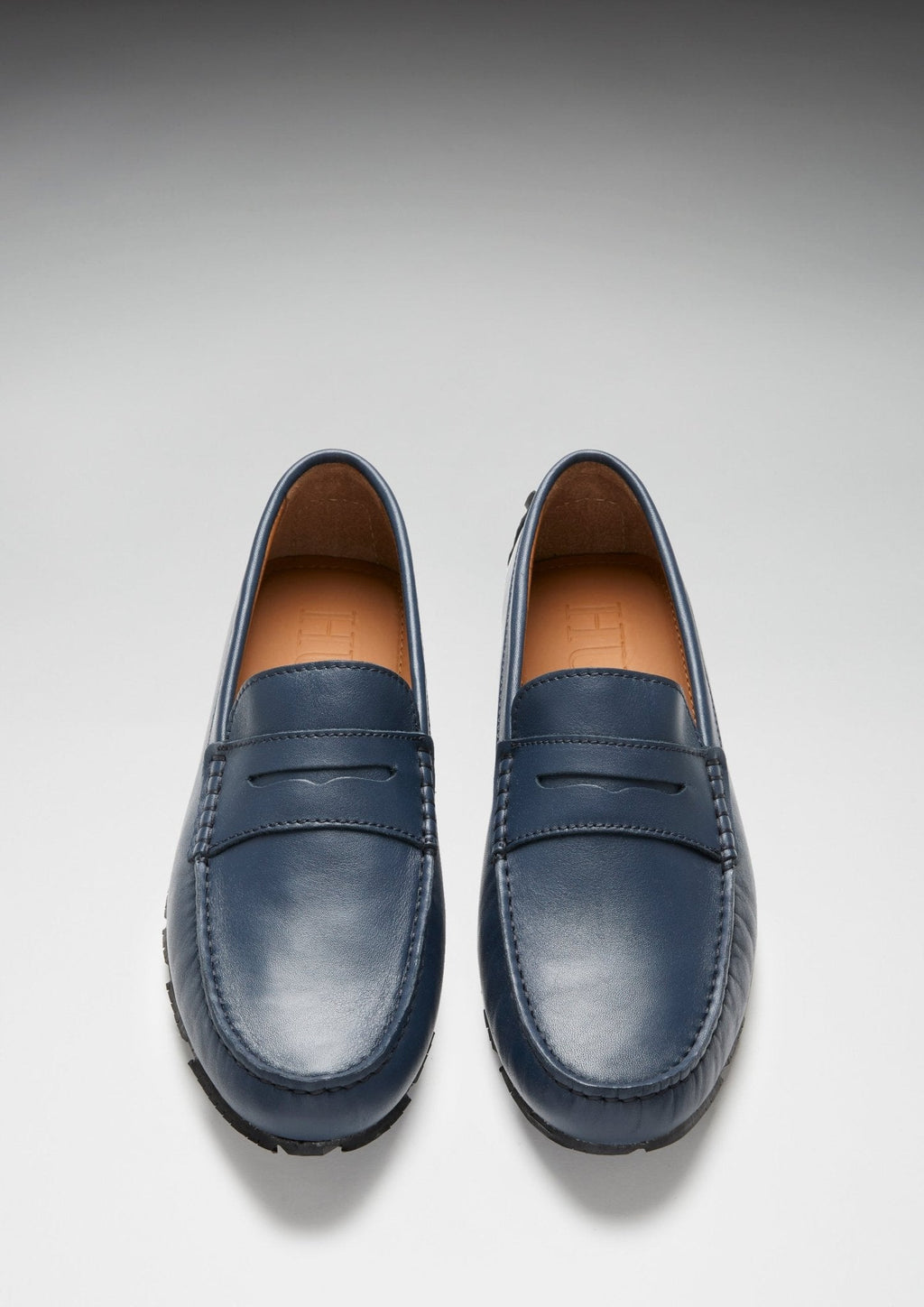 Tyre Sole Penny Driving Loafers, french navy leather