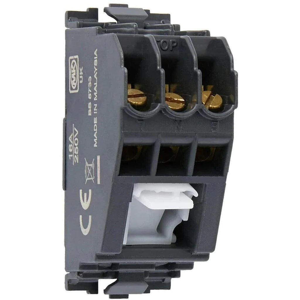 MK Grid Plus Cable Outlet Module 10mm 16A Black K4886 BLK Aspect