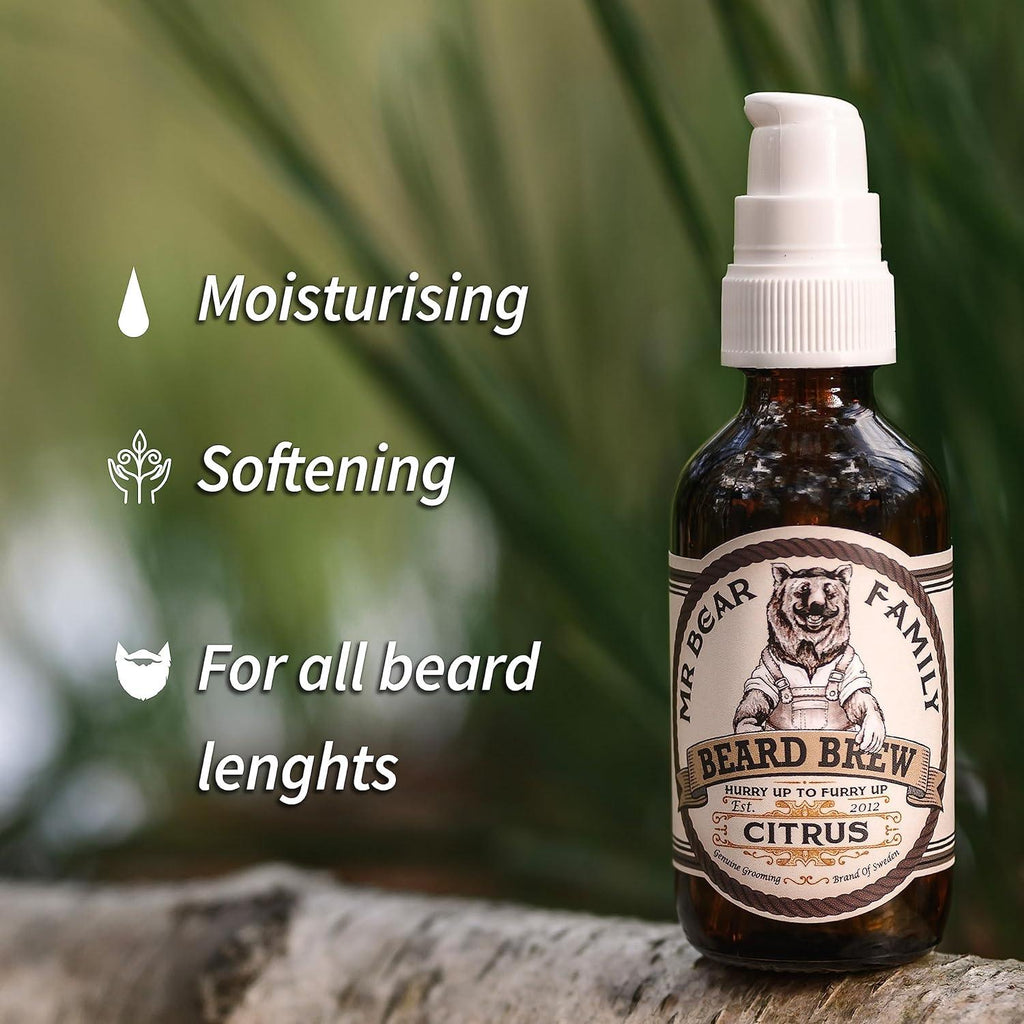 Beard Oil for Men Natural Jojoba Argan Moisturiser Softener 60ml Citrus