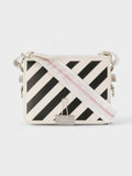 Diag Flap Bag White Black
