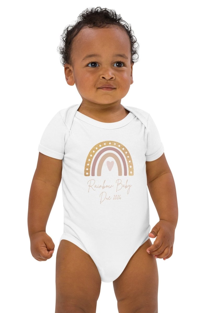 Neutral Rainbow Baby Due Bodysuit