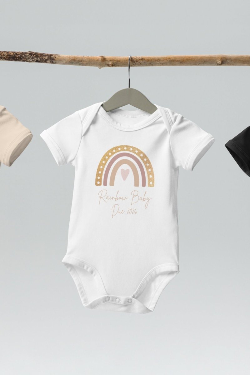 Neutral Rainbow Baby Due Bodysuit