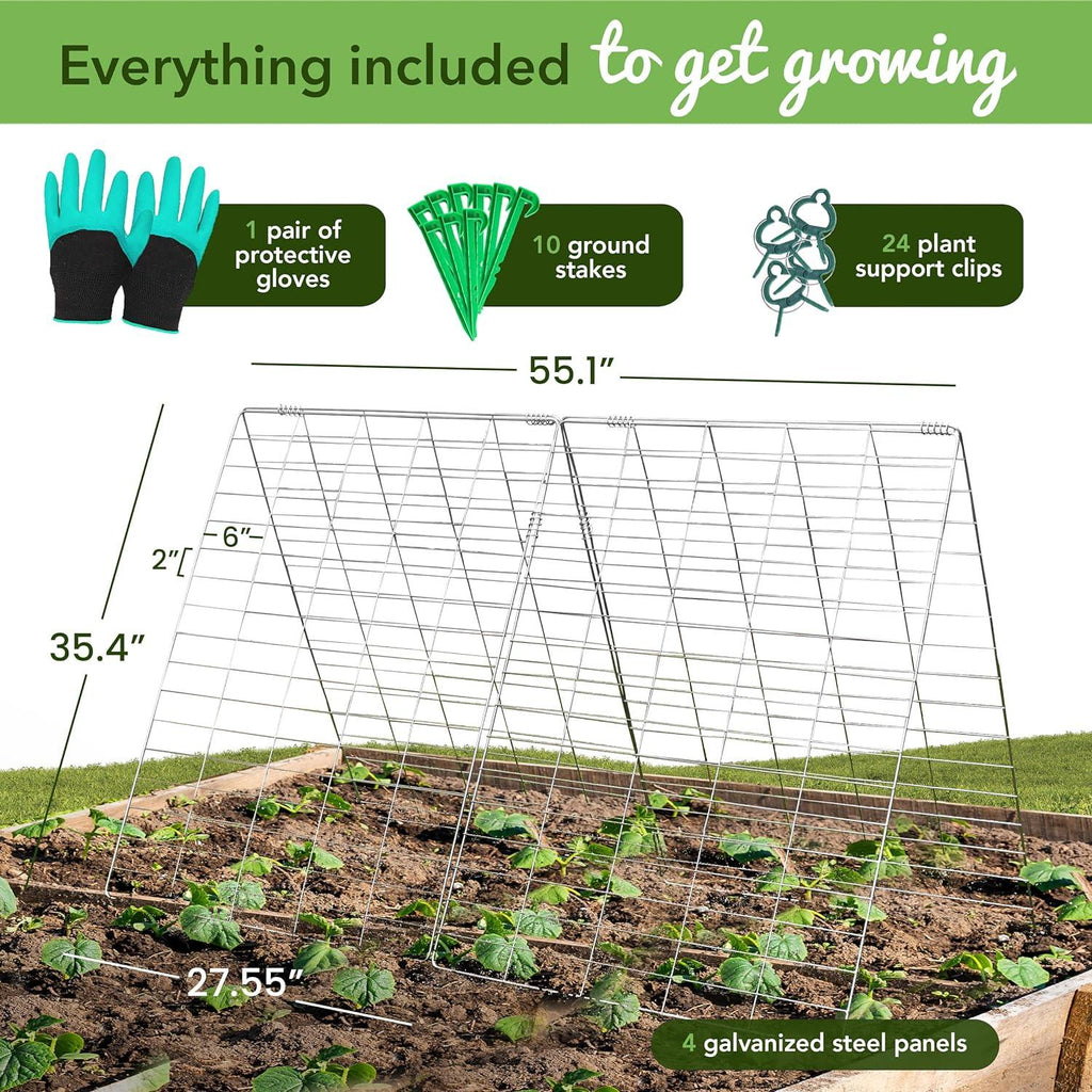 Garden Trellis for Climbing Plants Vegetables Plant Support Frame with Clips