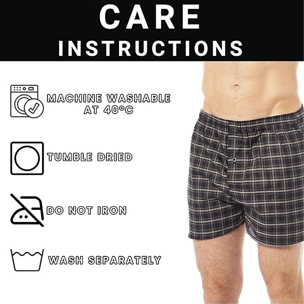 Sock Stack Men's Woven Boxers 6 Pack Loose Fit Polycotton Comfort Waistband Multipack