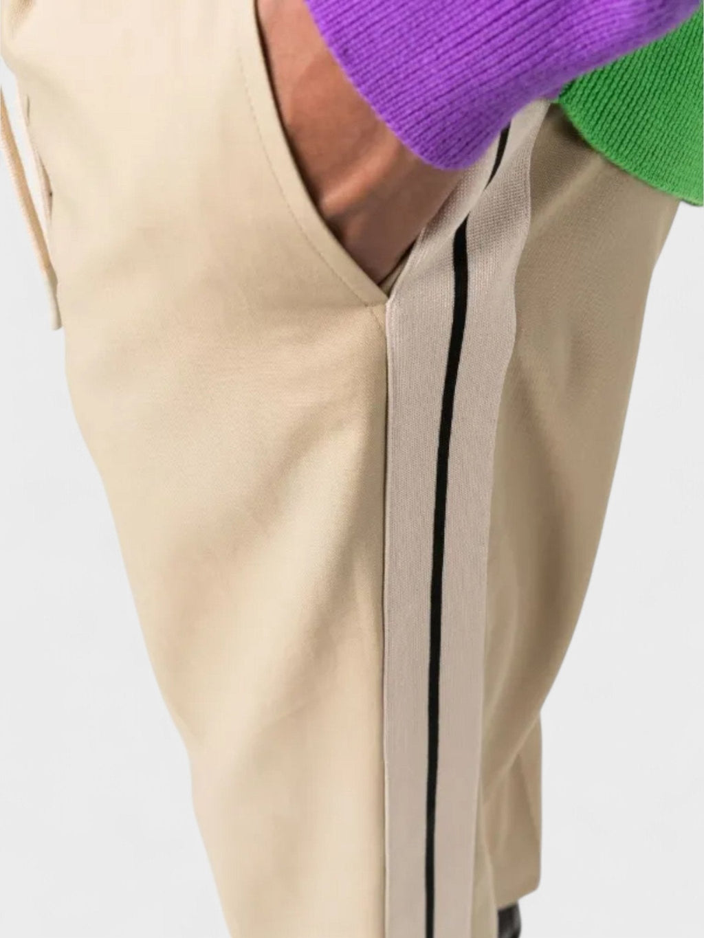 Track Belt Pants Beige