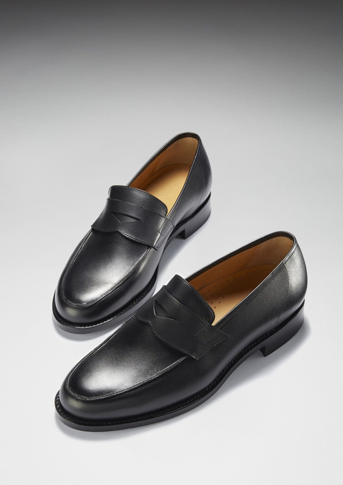 Black Leather Loafers, Welted Leather Sole