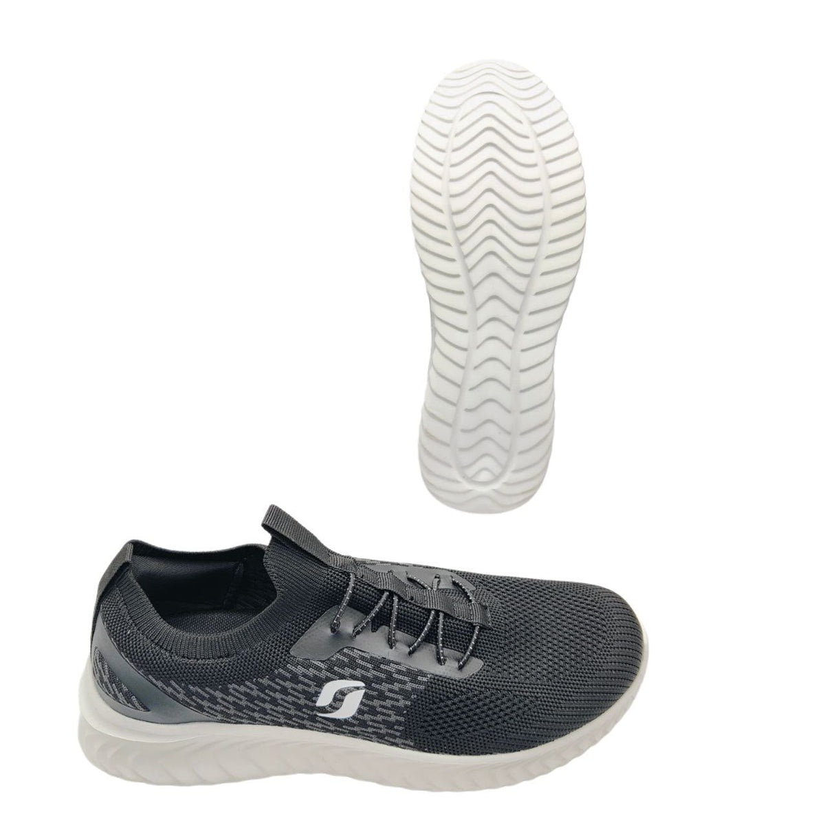 Womens Memory Foam Trainers Black White Walking Gym Sneakers UK 5 UK 8