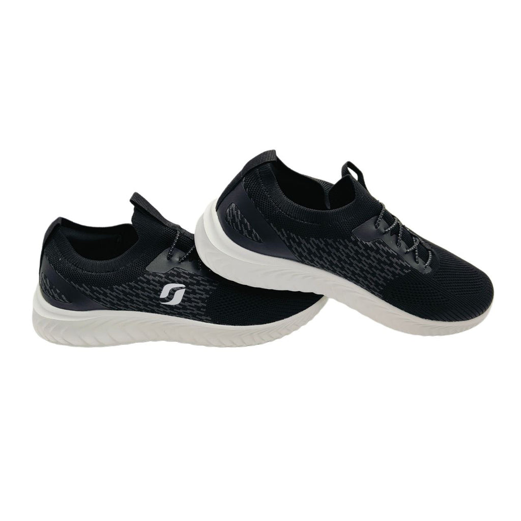 Womens Memory Foam Trainers Black White Walking Gym Sneakers UK 5 UK 8