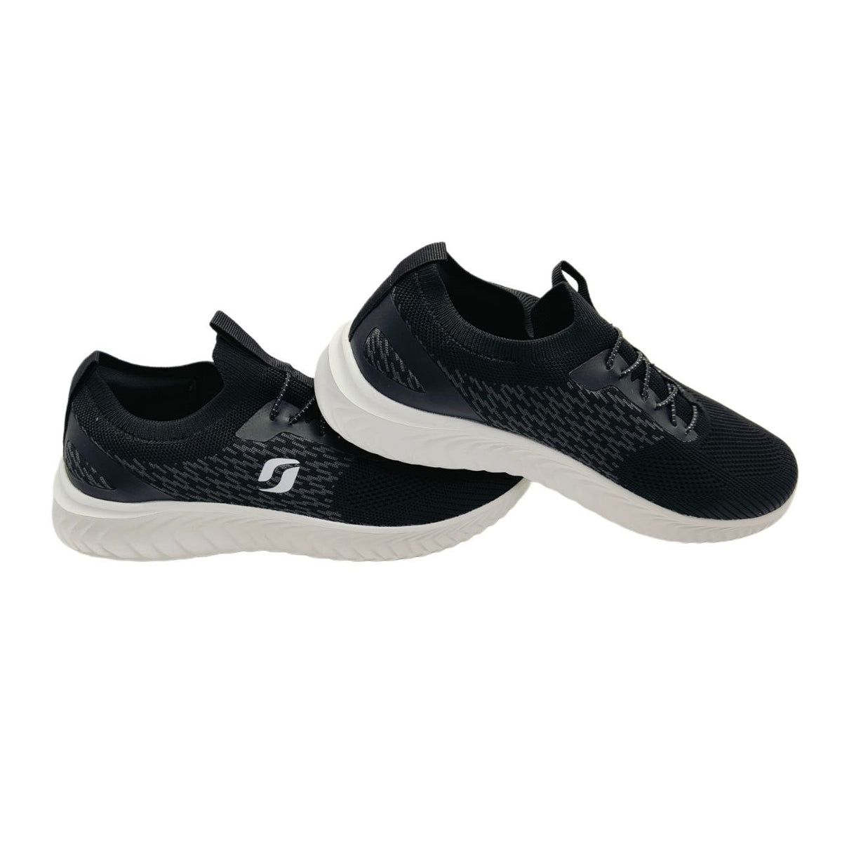 Womens Memory Foam Trainers Black White Walking Gym Sneakers UK 5 UK 8