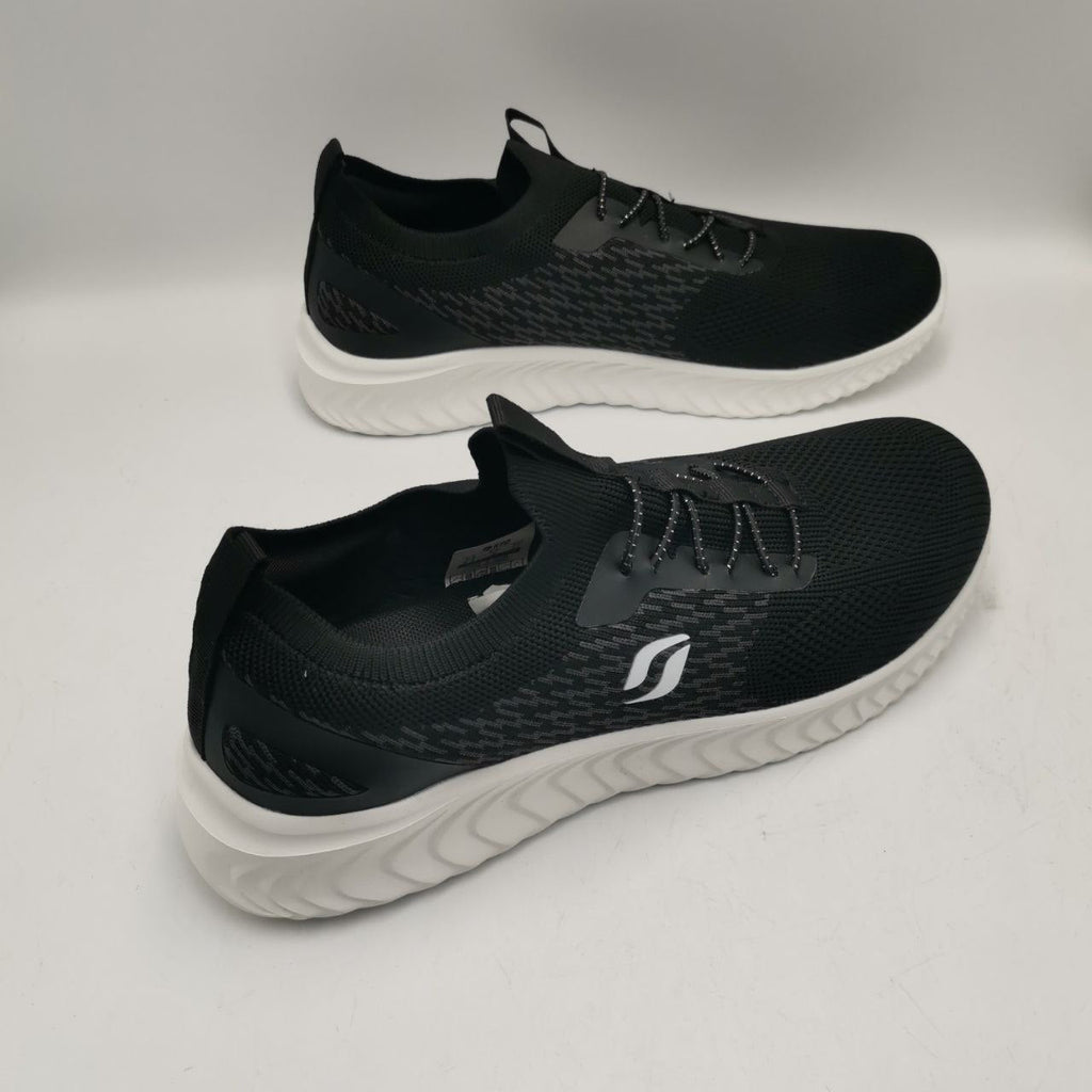 Womens Memory Foam Trainers Black White Walking Gym Sneakers UK 5 UK 8