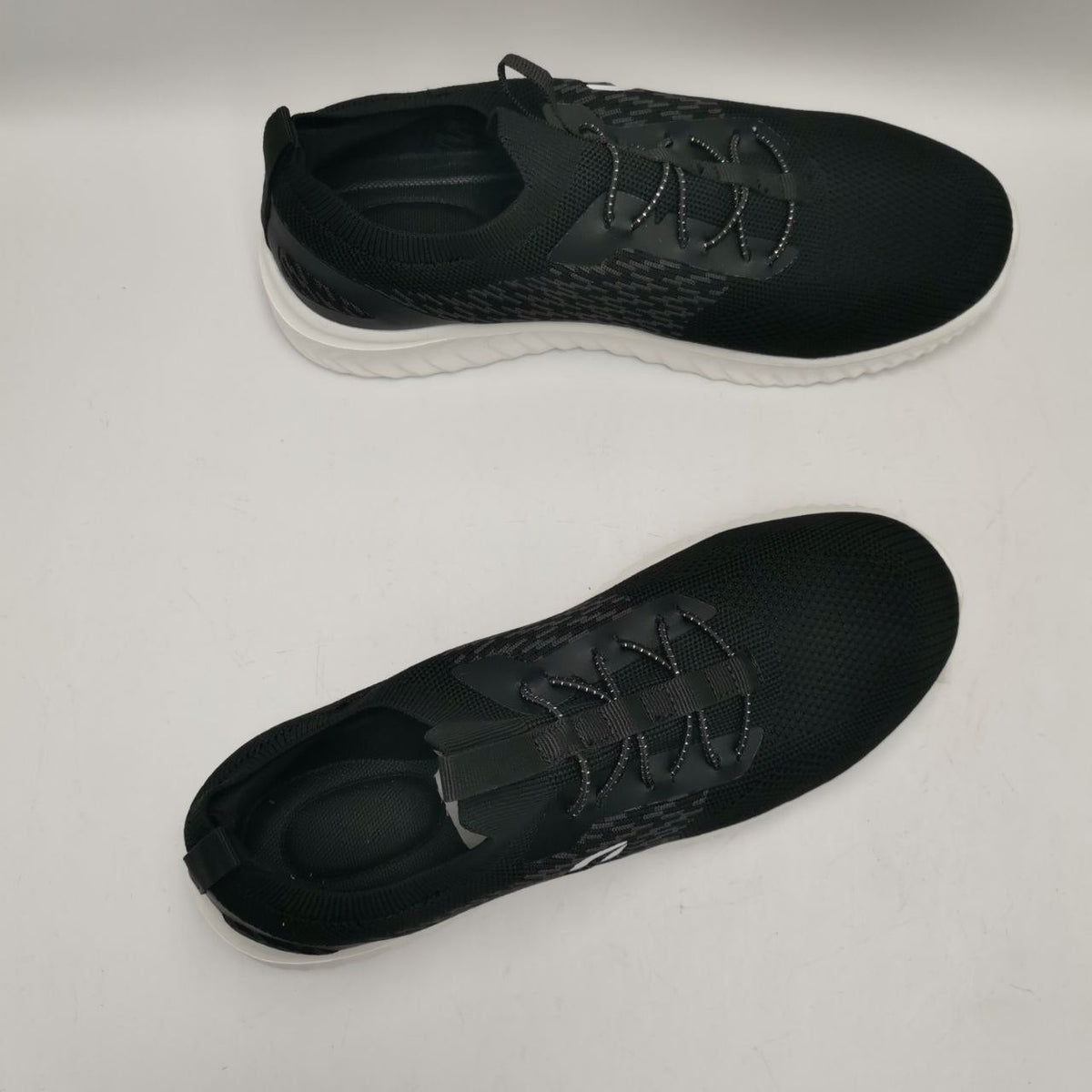 Womens Memory Foam Trainers Black White Walking Gym Sneakers UK 5 UK 8