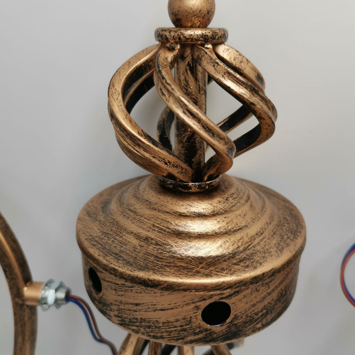 Rustic Iron Candle Chandelier 4 Arm LED Ceiling Light Vintage Rust JMWYH