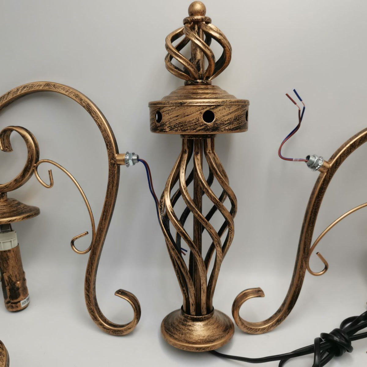 Rustic Iron Candle Chandelier 4 Arm LED Ceiling Light Vintage Rust JMWYH