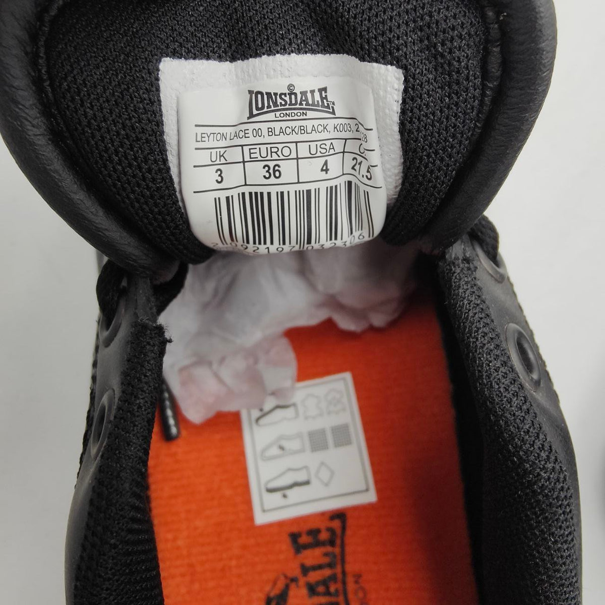 Lonsdale Leyton Kids Leather Trainers UK 3 EU 36 Junior Trainers
