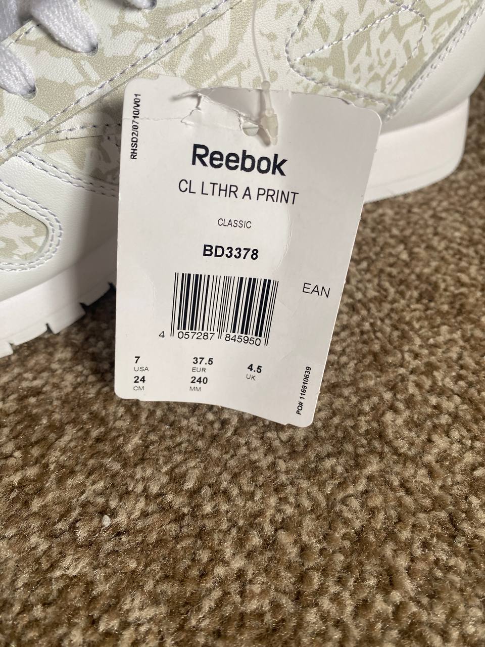 Reebok Classic Leather Womens Trainers Limited Edition Sneakers UK 4.5 EU 37.5
