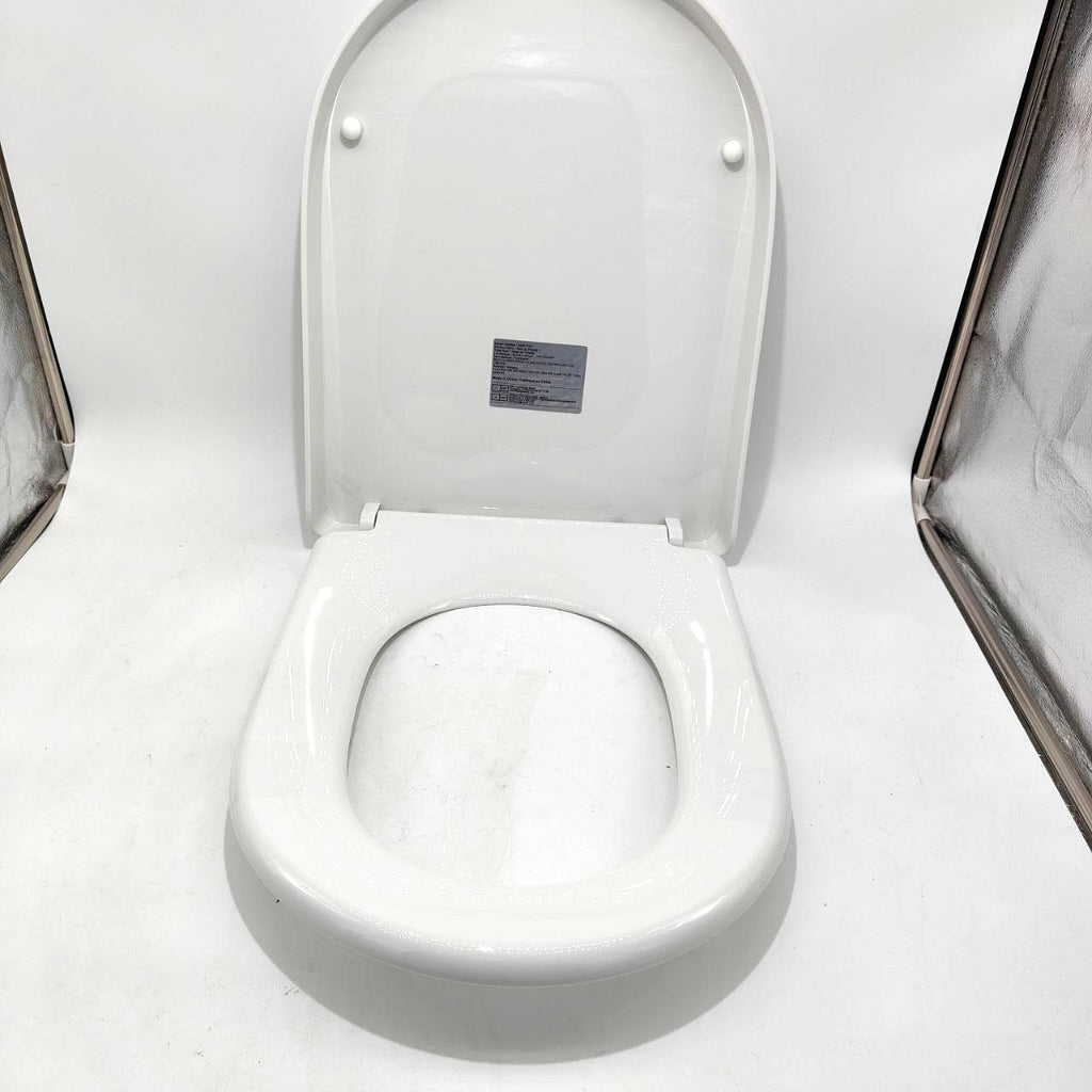 STOREMIC Toilet Seat Soft Close White D Shape Quick Release