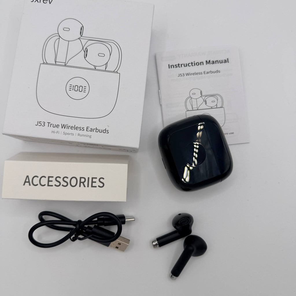 Wireless Earbuds Bluetooth 5.4 Deep Bass 40H Playtime ENC Mic Waterproof Jxrev