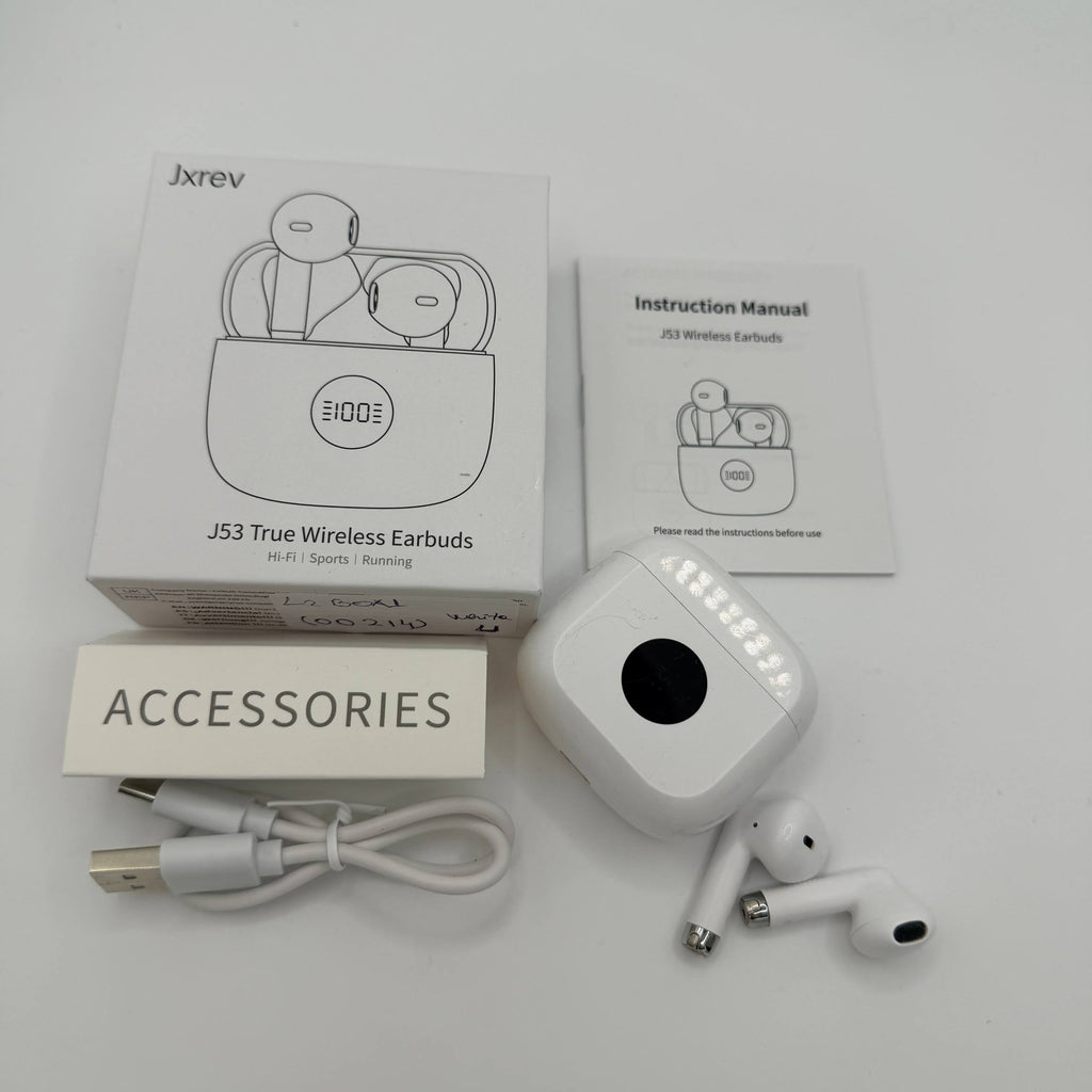 Wireless Earbuds Bluetooth 5.4 Deep Bass 40H Playtime ENC Mic Waterproof Jxrev