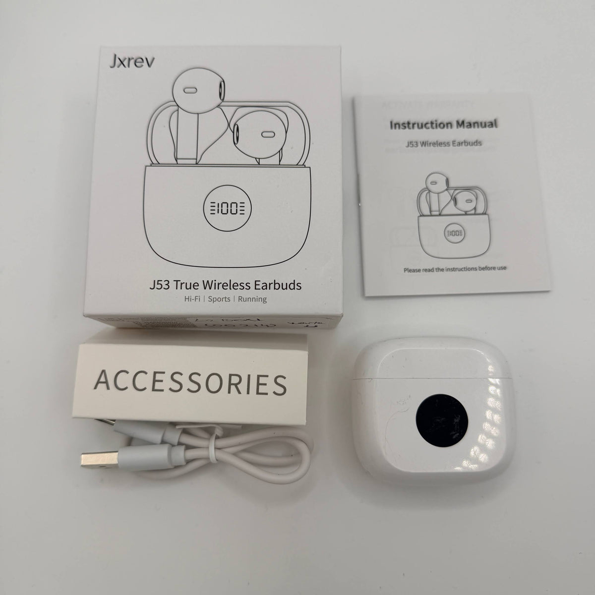 Wireless Earbuds Bluetooth 5.4 Deep Bass 40H Playtime ENC Mic Waterproof Jxrev