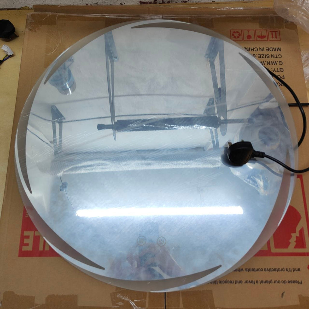 LED Bathroom Mirror Round 60cm Demister Touch Sensor Wall Mounted UK Plug