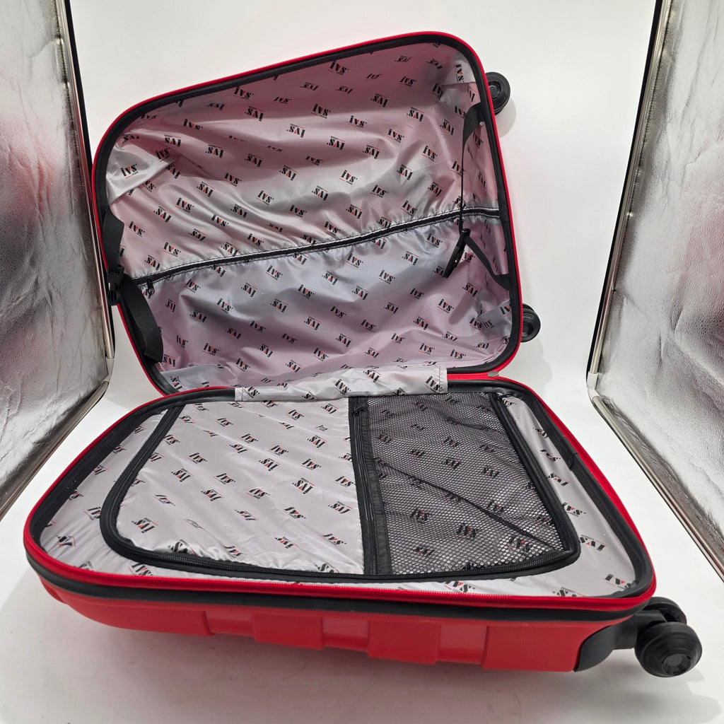Hard Shell Suitcase 58cm Red 45L 4 Spinner Wheels Combination Lock Luggage ivs