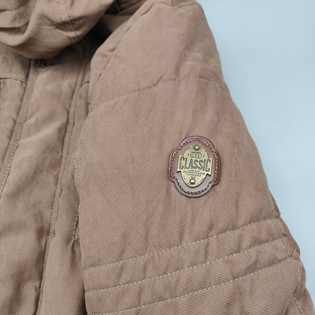 Men's Winter Parka Jacket Military Style Fleece Lined Hooded Coat Size M