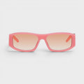 Rectangular Comb Acetate Sunglasses Pink Orange
