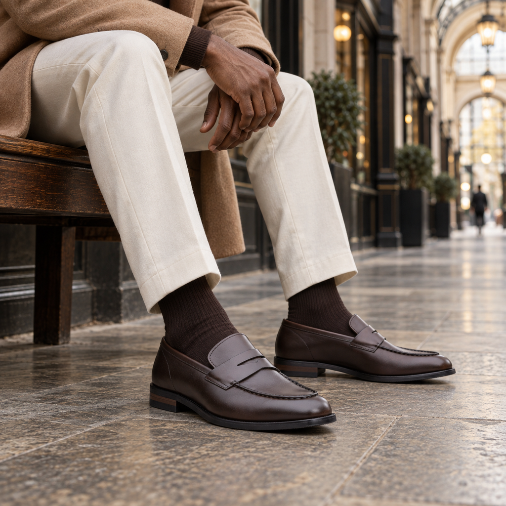 QUIVE London Perth Men's Leather Penny Loafers