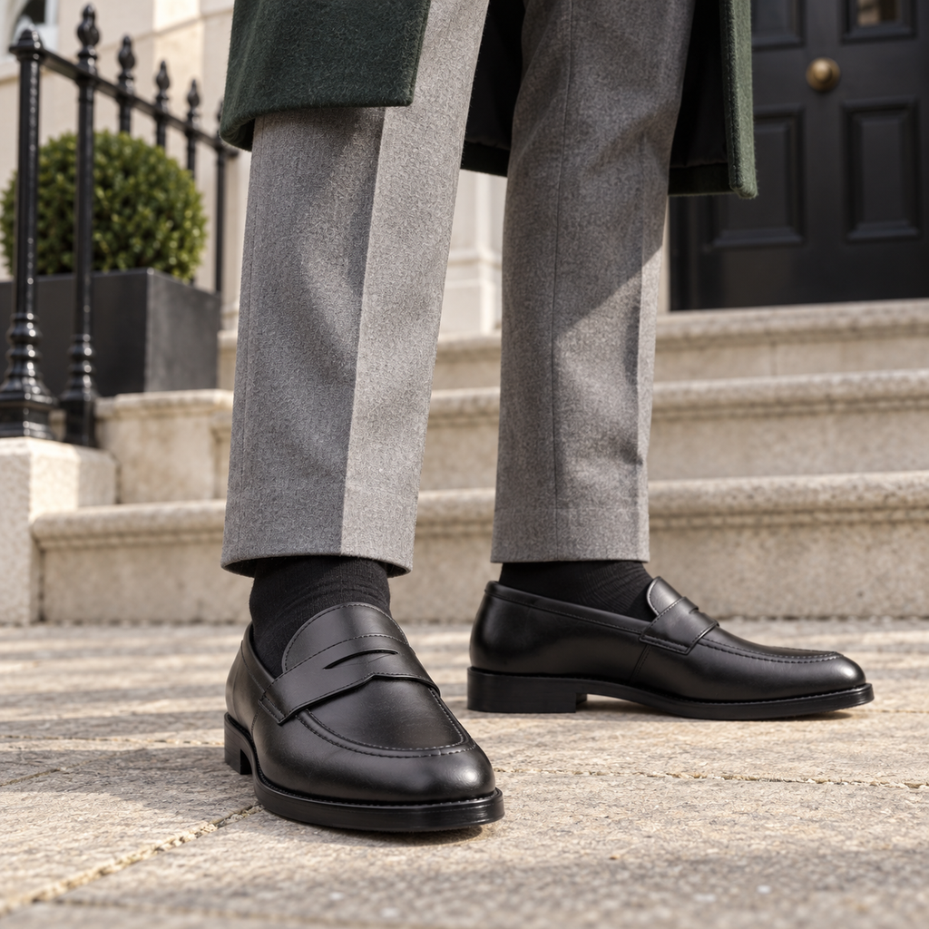 VENTOR Men's Leather Penny Loafers