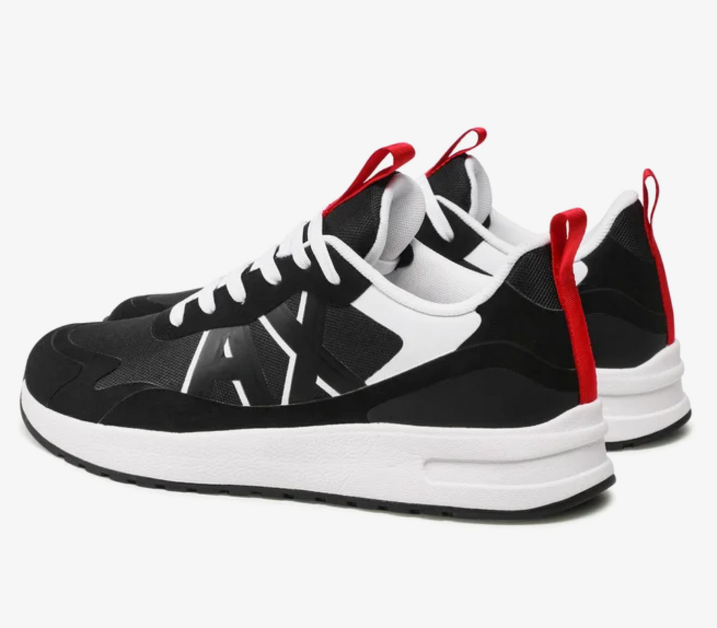Armani Exchange Mens Black Trainers UK 12 EU 45 XUX114 Sneakers