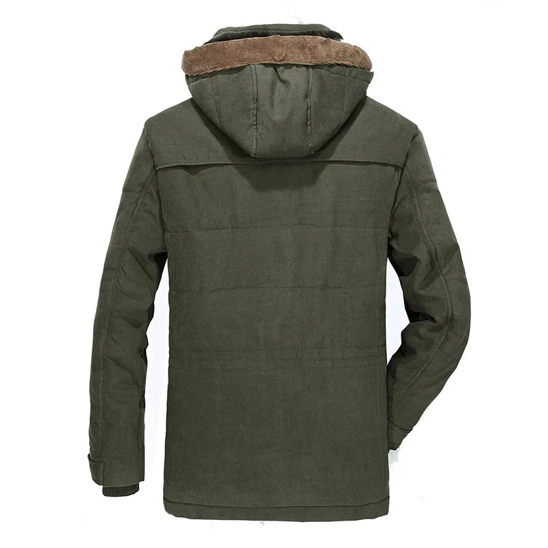 Men's Winter Parka Jacket Military Style Fleece Lined Hooded Coat Size M