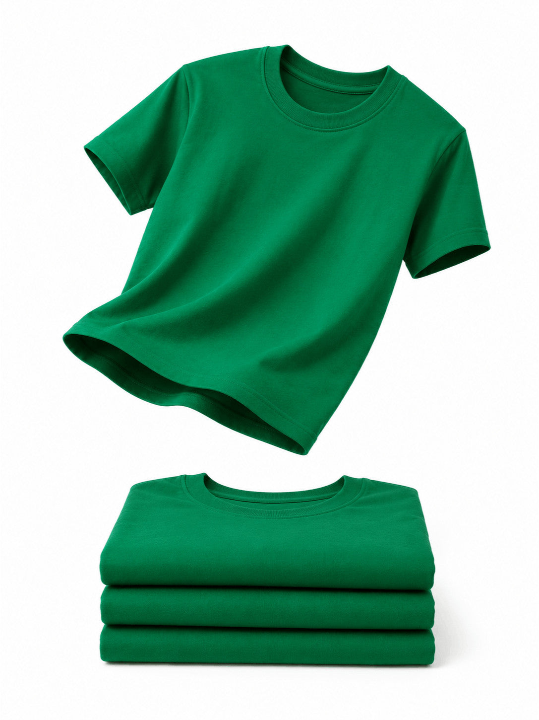 Pack of 2 Kids Cotton Crew Neck T-Shirts, Short Sleeve Tops for Boys and Girls