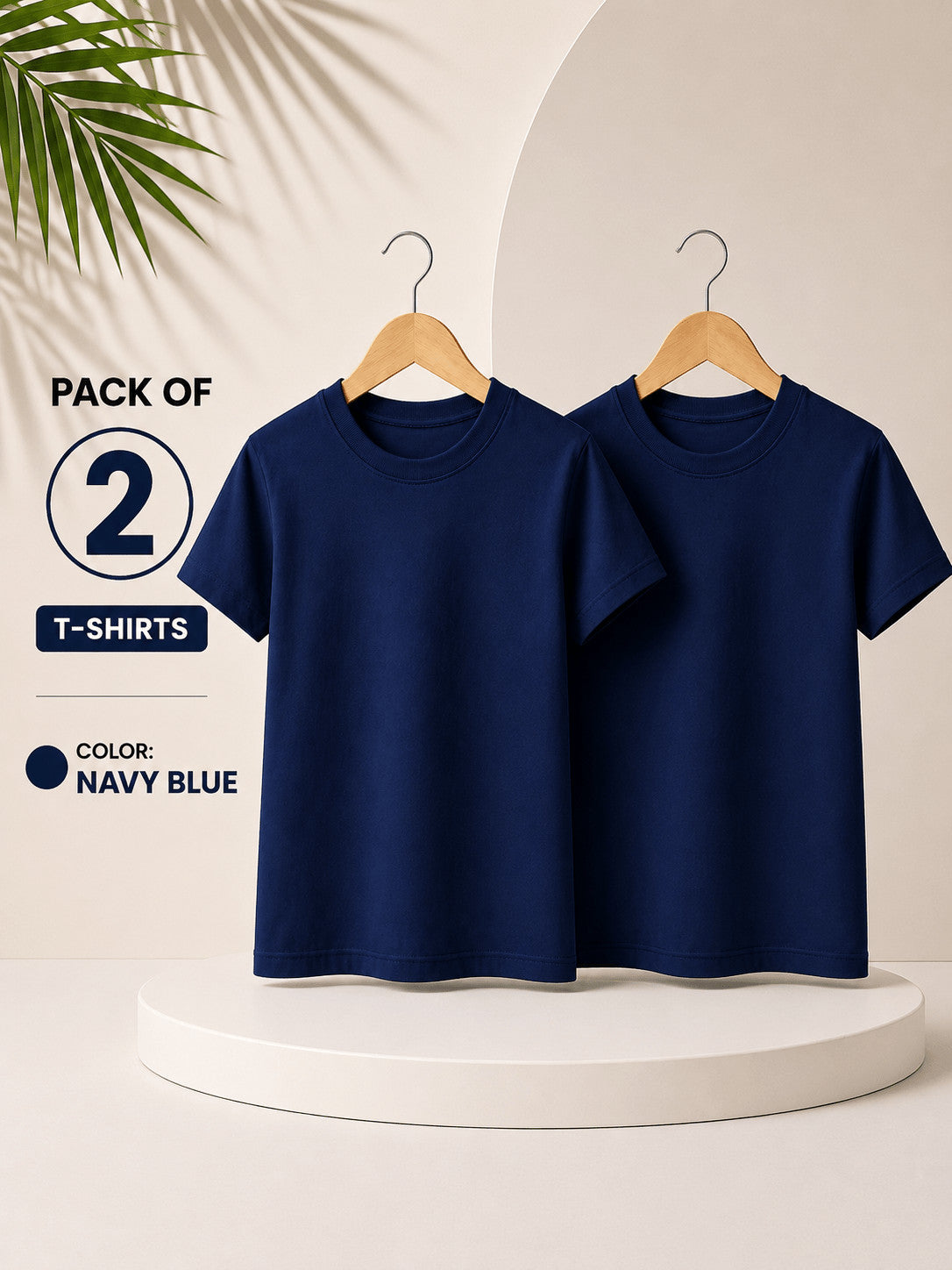 Pack of 2 Kids Cotton Crew Neck T-Shirts, Short Sleeve Tops for Boys and Girls