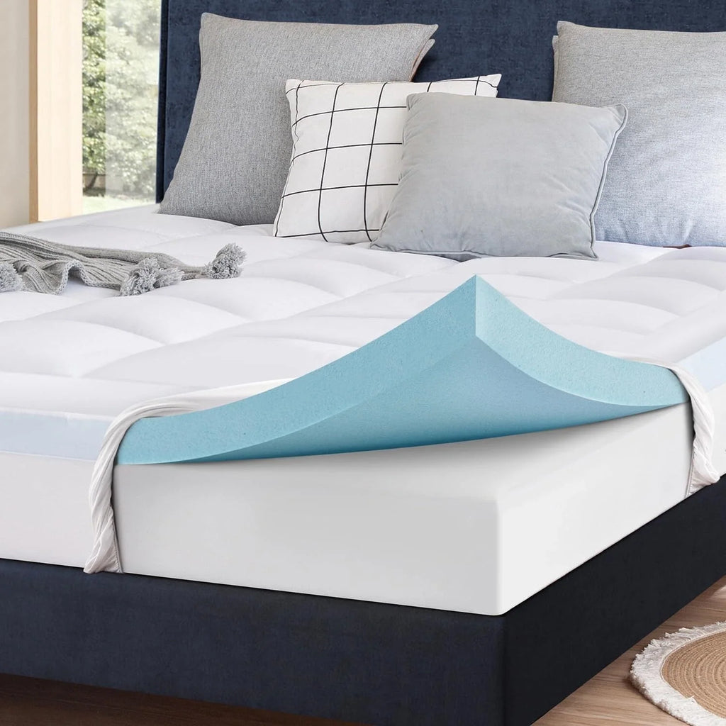 Mattress Topper Single 90x190cm Firm Support Washable Cover ELEMUSE